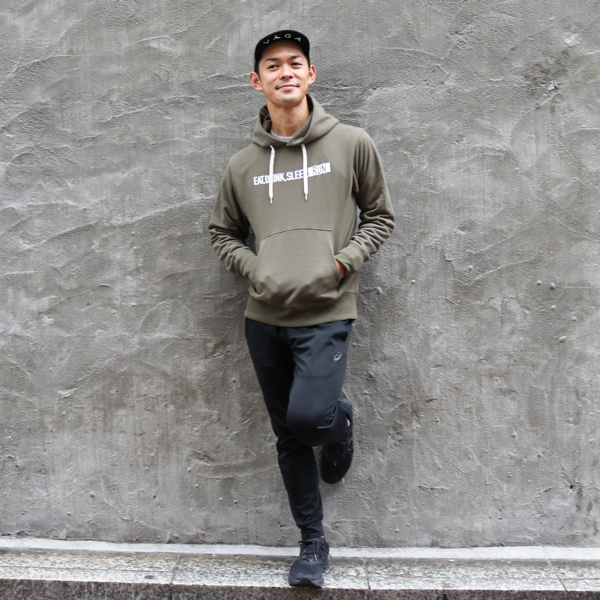 EAT DRINK SLEEP RUN / STREET Hoodie (Khaki)