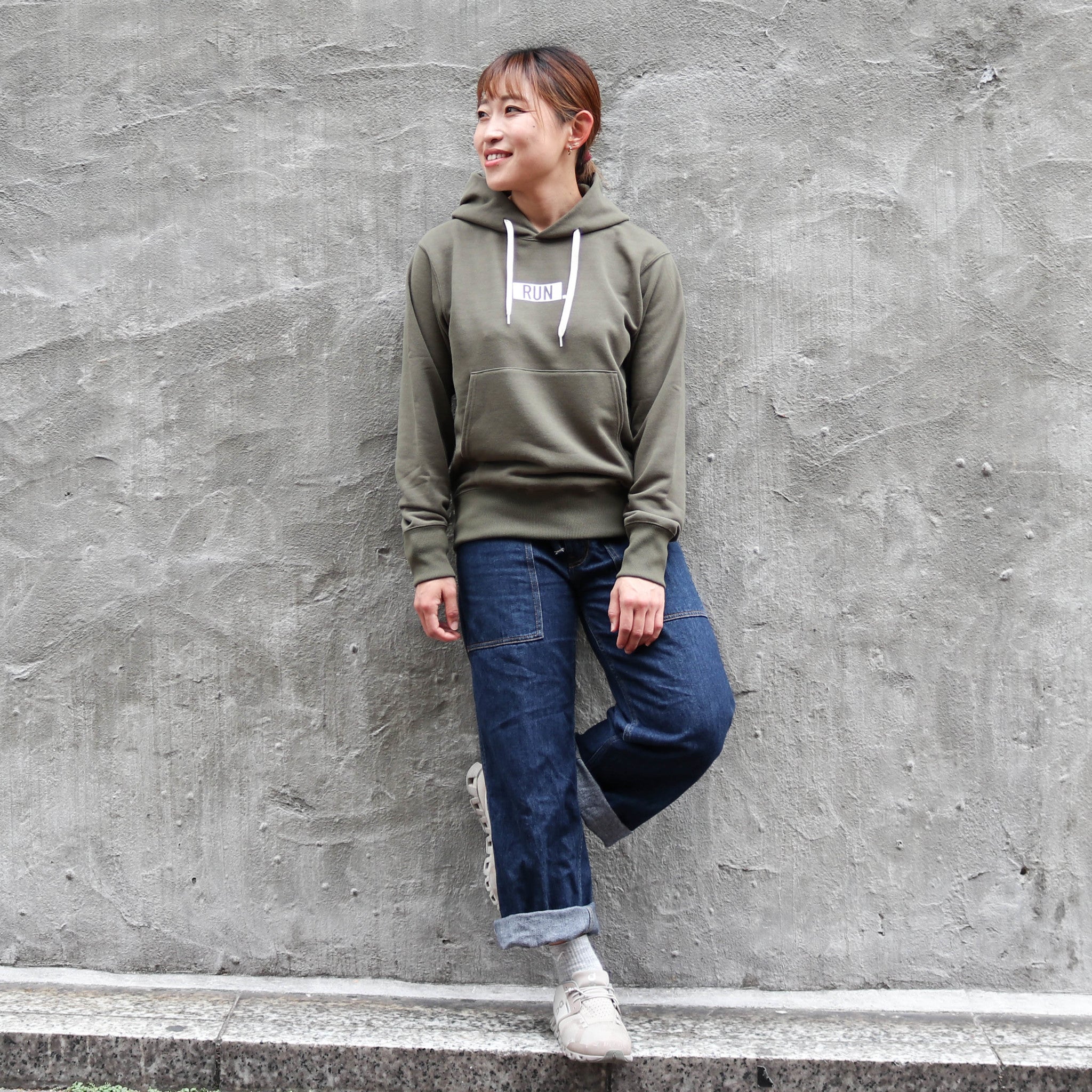 EAT DRINK SLEEP RUN / “STREET” RUN. Hoodie (Khaki)