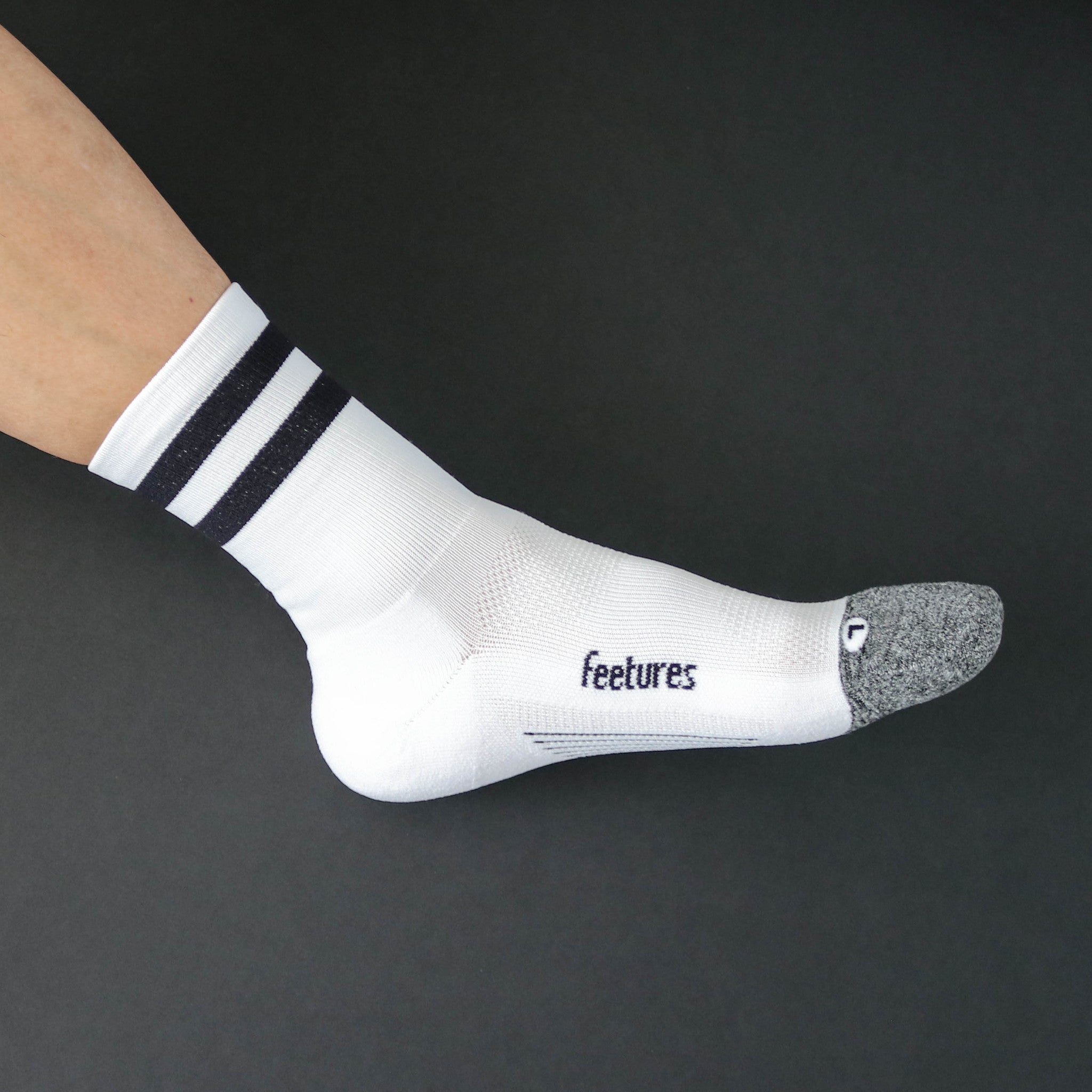 Feetures｜ELITE LIGHT CUSHION MINI CREW (White High Top Stripe)