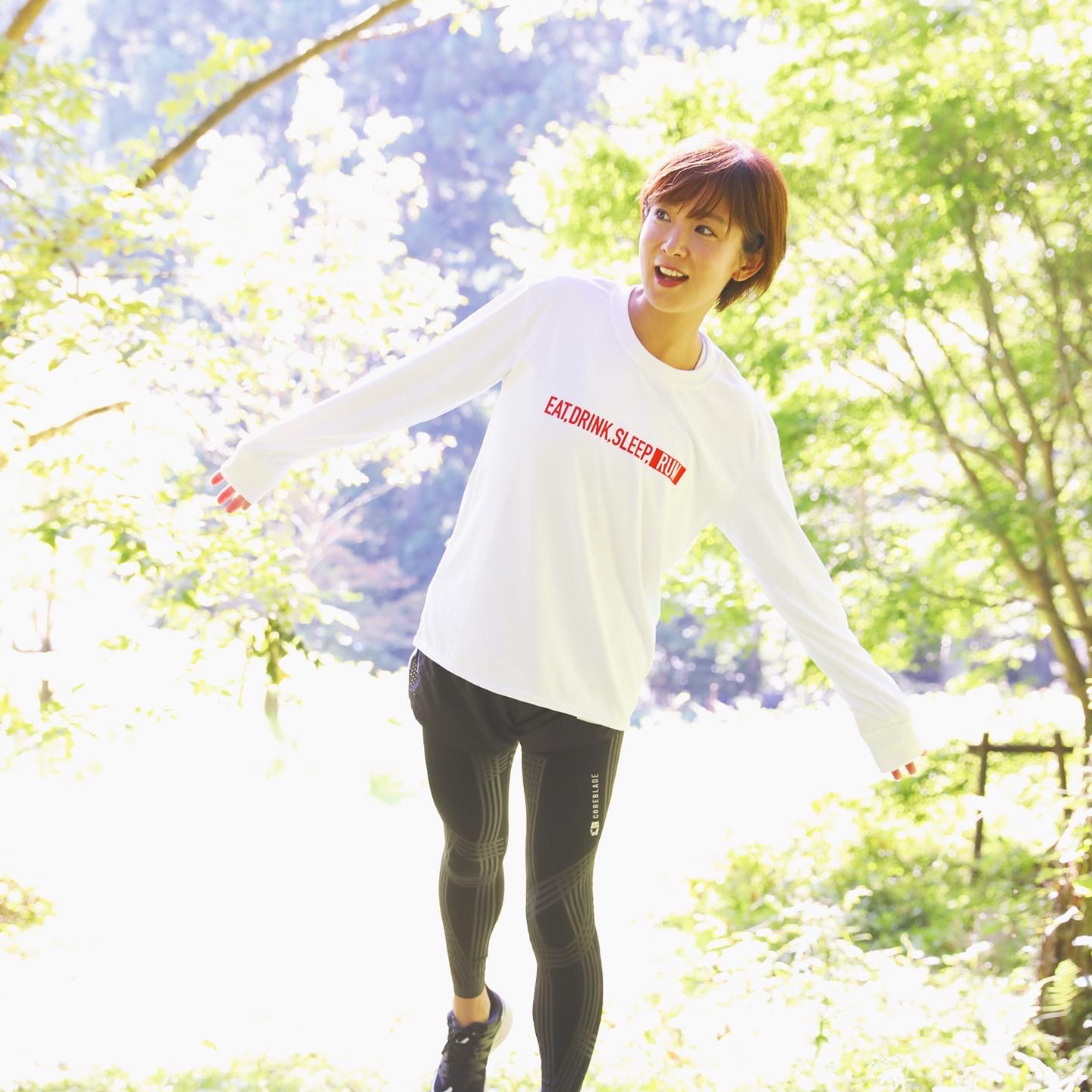 EAT DRINK SLEEP RUN / STREET Long-Sleeve Tee (White)