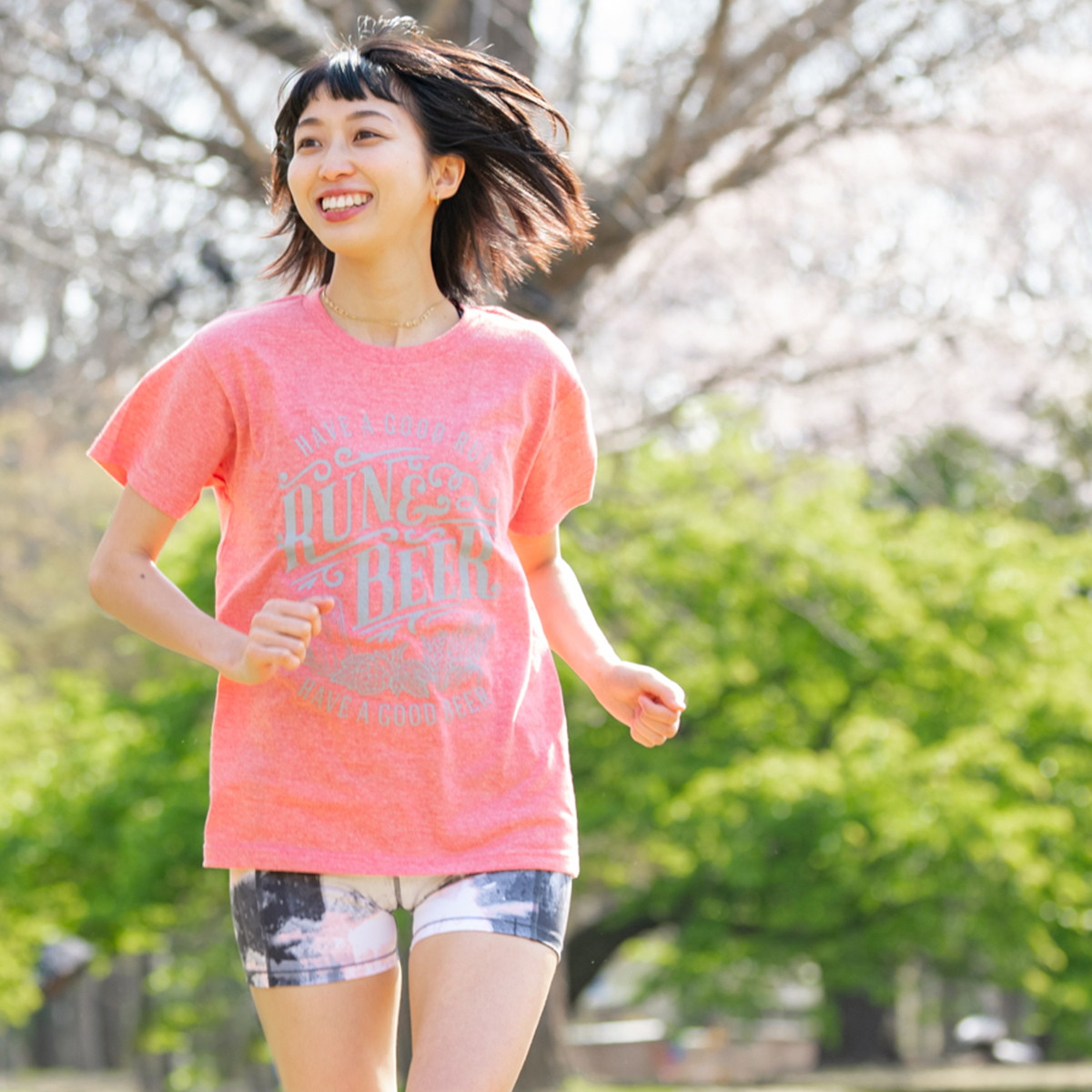 Run & Beer Tee（Mix Red）