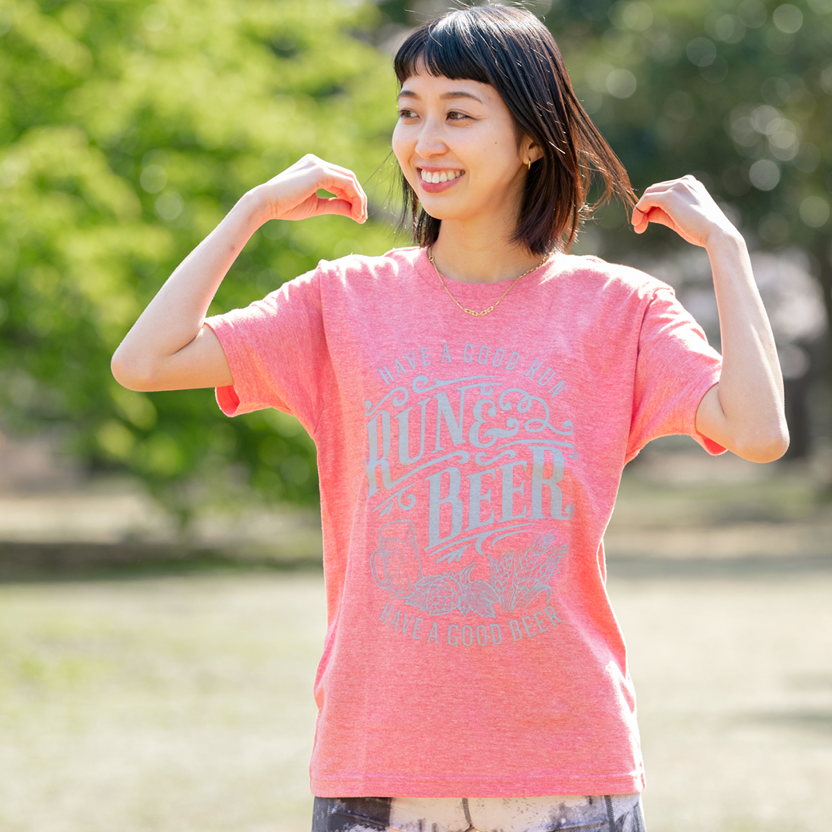 Run &amp; Beer Tee (Mix Red)