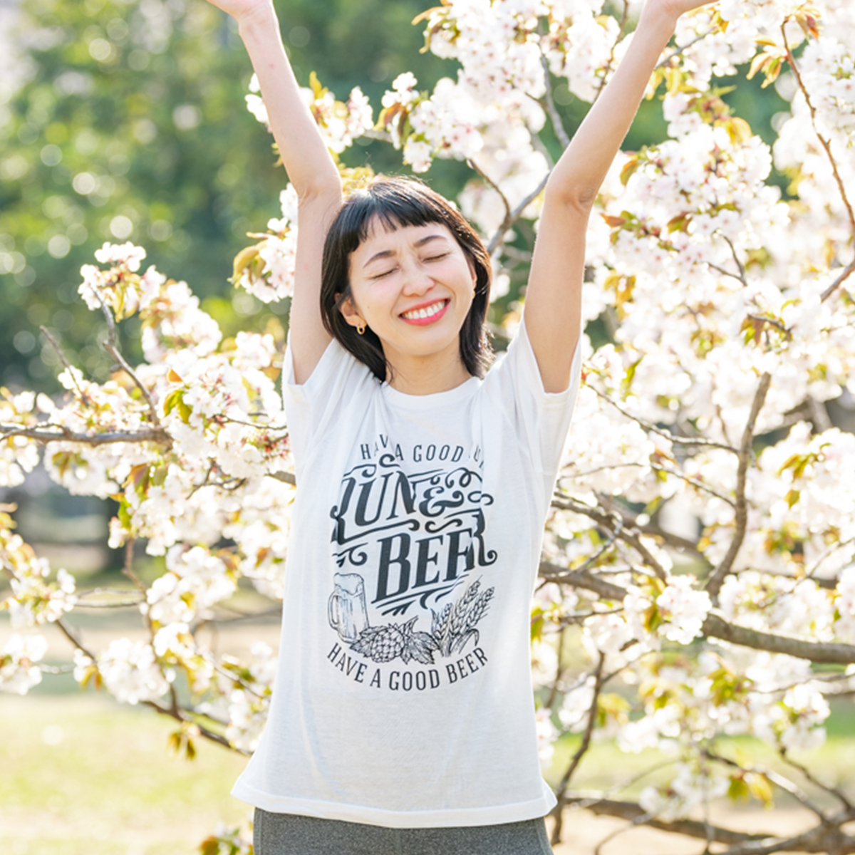 Run &amp; Beer Tee (White)